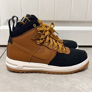 NIKE LUNAR FORCE 1 DUCKBOOT SHOES MENS SIZE 9 WATERPROOF BROWN / BLACK